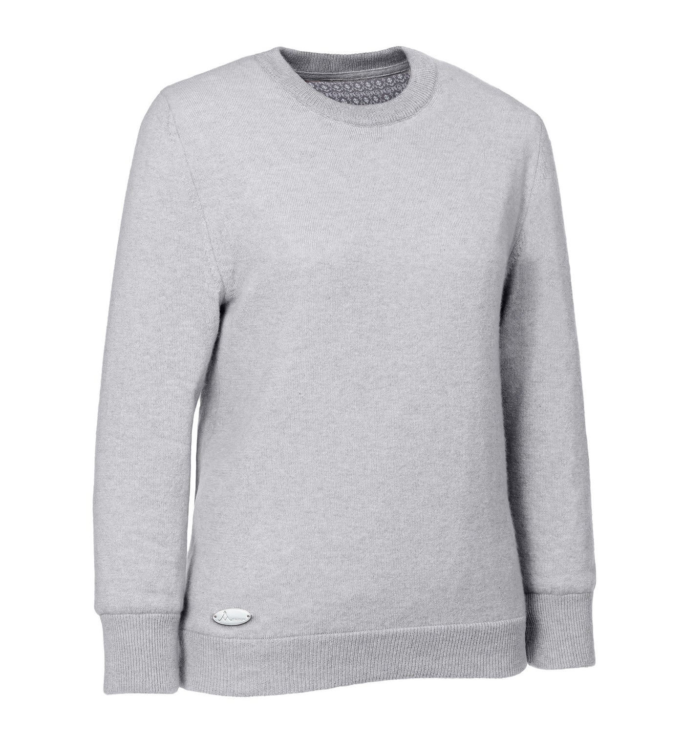 Viktorias Athleisure Kaschmirpullover mit Rundhalsausschnitt für Damen und Herren - High-Tech-Innenfutter in der Farbe Grey. Klima-aktiv: Ideal zum Golfen, Segeln, Reiten, Wandern und Radfahren. Luxuriöser Komfort für den aktiven Freizeitbereich. Ein Must-Have-Pullover für aktive Lebensstile - immer perfekt gekleidet.