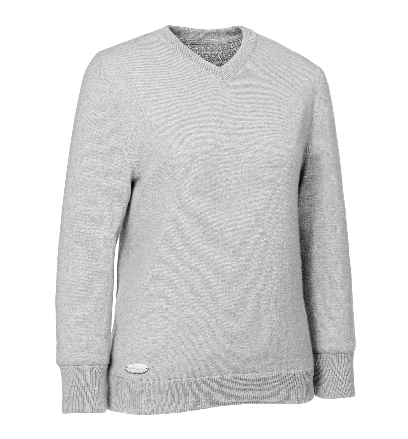 Viktorias Athleisure Kaschmirpullover mit V-Ausschnitt für Damen und Herren - High-Tech-Innenfutter in der Farbe Grey. Klima-aktiv: Ideal zum Golfen, Segeln, Reiten, Wandern und Radfahren. Luxuriöser Komfort für den aktiven Freizeitbereich. Ein Must-Have-Pullover für aktive Lebensstile - immer perfekt gekleidet.